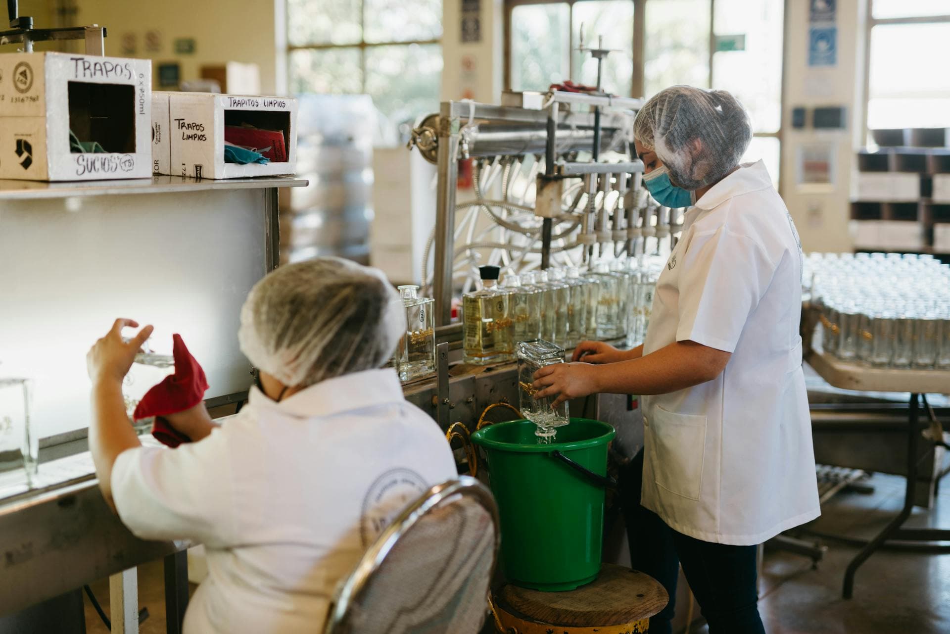 Quality control laboratory with technicians working